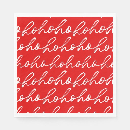 Modern rood en wit kerstpatroon servet (Voorkant)