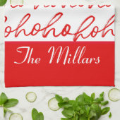 Modern rood en wit kerstpatroon theedoek (Gevouwen)