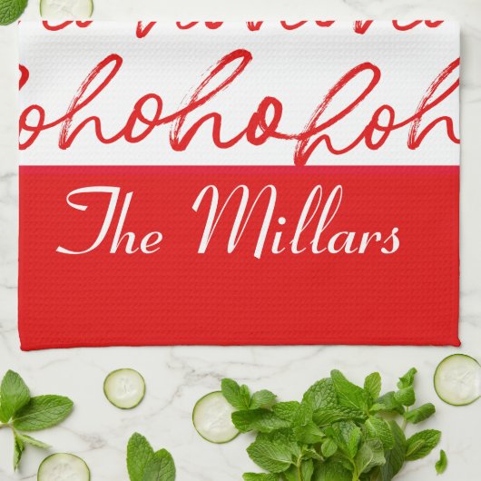 Modern rood en wit kerstpatroon theedoek (Gevouwen)