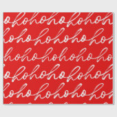 Modern rood en wit kerstscript patroon cadeaupapier (Vlak)