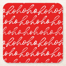 Modern rood en wit kerstscript patroon kartonnen onderzetters