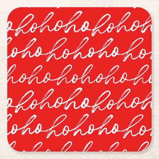 Modern rood en wit kerstscript patroon kartonnen onderzetters (Voorkant)