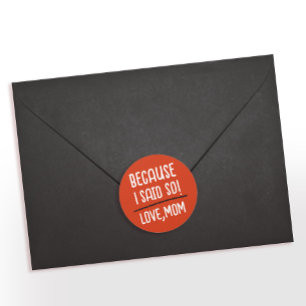 Modern rood en wit mam grappig Gezegde typografie Ronde Sticker