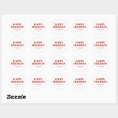 Modern Rood en Wit Prettige Feestdagen Ronde Sticker (Vel)