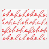 Modern Rood en wit Script Kerstpatroon Inpakpapier Vel (Voorkant 3)