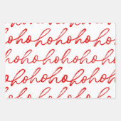 Modern Rood en wit Script Kerstpatroon Inpakpapier Vel (Voorkant 2)