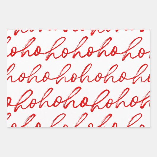 Modern Rood en wit Script Kerstpatroon Inpakpapier Vel (Voorkant 2)