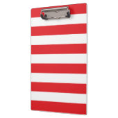Modern rood en wit vet strepen patroon klembord (Links)