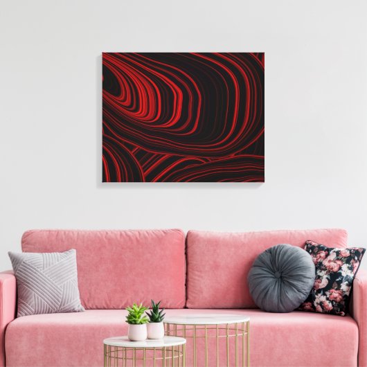 Modern rood en zwart Abstract Canvas Afdruk (Insitu (Woonkamer))