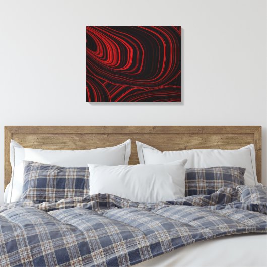 Modern rood en zwart Abstract Canvas Afdruk (Insitu (Slaapkamer))