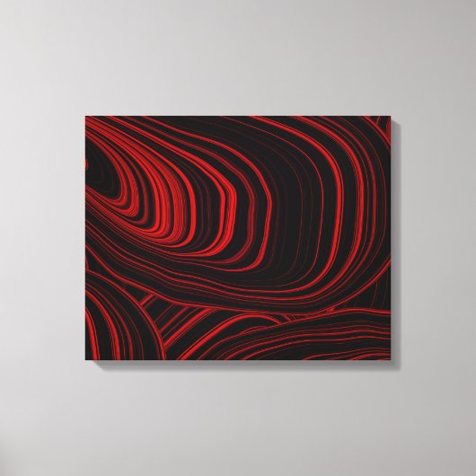 Modern rood en zwart Abstract Canvas Afdruk (Voorkant)