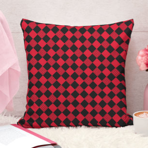 modern rood en zwart Abstract geometrisch patroon Kussen