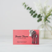 Modern rood en zwart Chef Pet en zilverwerk Visitekaartje (Staand voorkant)