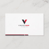 Modern rood en zwart elegant visitekaartje (Voorkant)