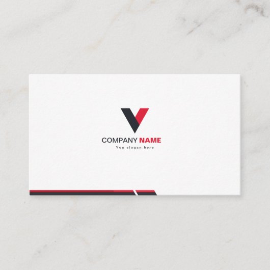 Modern rood en zwart elegant visitekaartje (Voorkant)