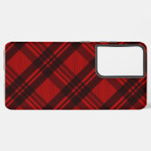 Modern rood en zwart plaid samsung galaxy hoesje (Linkerkant)