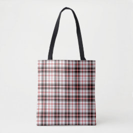 Modern Rood en Zwart spelpatroon Tote Bag