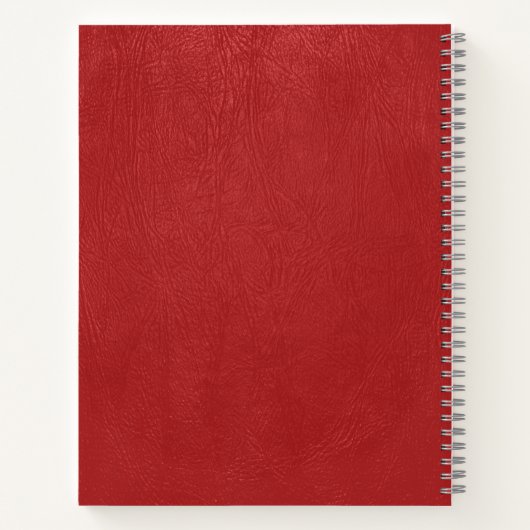 Modern rood faux leer notitieboek (Achterkant)