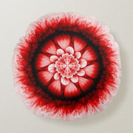 modern rood floreel patroon rond kussen