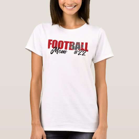 Modern rood Football mam T-shirt (Voorkant)