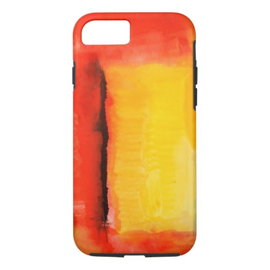 Modern Rood Geel Abstract Schilderij iPhone 7 Hoes (Achterkant)