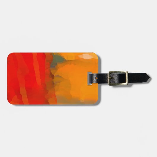 Modern Rood Geel Blauw Abstract Bagagelabel (Voorkant horizontaal)