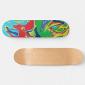 Modern Rood Geel Blauw Groen Turquoise Abstract Persoonlijk Skateboard (Horizontaal)