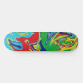 Modern Rood Geel Blauw Groen Turquoise Abstract Persoonlijk Skateboard (Horizontaal)