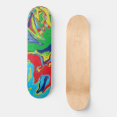 Modern Rood Geel Blauw Groen Turquoise Abstract Persoonlijk Skateboard (Voorkant)