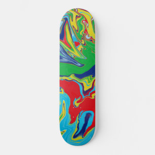 Modern Rood Geel Blauw Groen Turquoise Abstract Persoonlijk Skateboard
