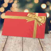 Modern rood geschenk met gouden boog | Vakantie Plaatskaartje