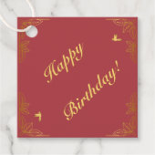 Modern Rood Goud 50 Fantastische Verjaardag Bedankjes Labels (Voorkant)