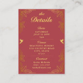 Modern Rood Goud 50 Fantastische Verjaardag Informatiekaartje (Achterkant)