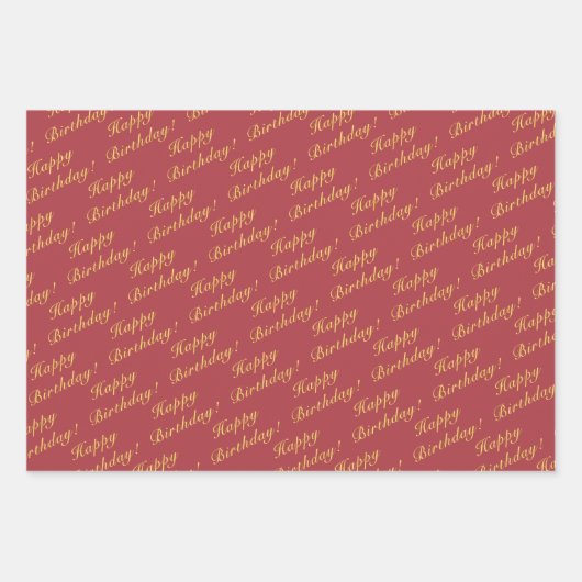 Modern Rood Goud 50 Fantastische Verjaardag Inpakpapier Vel (Voorkant 3)