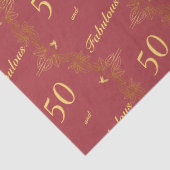 Modern Rood Goud 50 Fantastische Verjaardag Tissuepapier (Detail)
