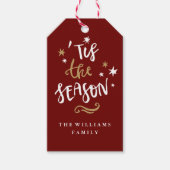 Modern rood goud 'is het seizoen cadeau Labels Cadeaulabel (Voorkant)