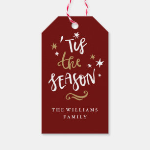 Modern rood goud 'is het seizoen cadeau Labels Cadeaulabel