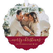 Modern Rood Goud Script 2 Foto Kerstmis