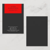 Modern rood grijs Verticaal Standaard Visitekaartj Visitekaartje (Voorkant / Achterkant)