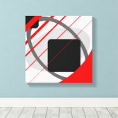 Modern Rood Grijs Zwart Off-Wit - Ingepakt Canvas Afdruk (Insitu (Houten vloer))
