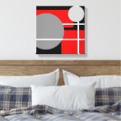 Modern Rood Grijs Zwart Wit - Canvas met Spandraam Afdruk (Insitu (Slaapkamer))