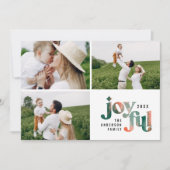 Modern rood groen abstract beschilderd kerstfeest feestdagenkaart (Voorkant)