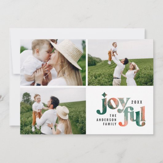 Modern rood groen abstract beschilderd kerstfeest feestdagenkaart (Voorkant)