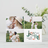 Modern rood groen abstract beschilderd kerstfeest feestdagenkaart (Staand voorkant)