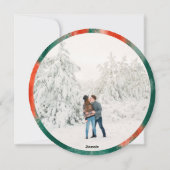 Modern rood groen abstract beschilderd kerstfeest feestdagenkaart (Achterkant)