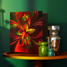 Modern rood groen bloemig Abstract kunstpatroon #0