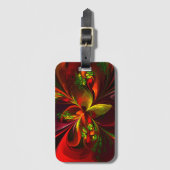 Modern rood groen bloemig Abstract kunstpatroon #0 Bagagelabel (Voorkant (verticaal))