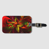 Modern rood groen bloemig Abstract kunstpatroon #0 Bagagelabel (Voorkant (horizontaal))