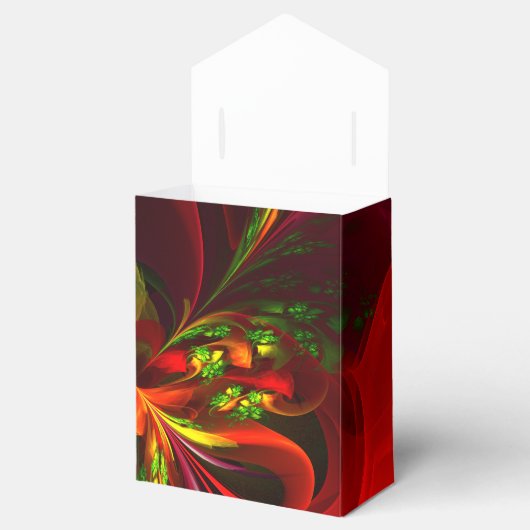 Modern rood groen bloemig Abstract kunstpatroon #0 Bedankdoosjes (Geopend)