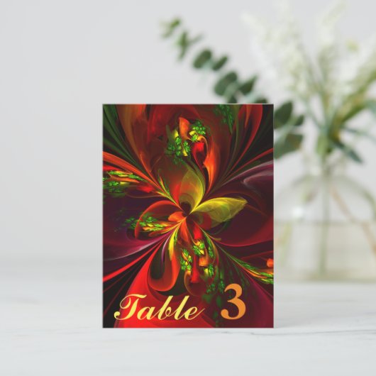 Modern rood groen bloemig Abstract kunstpatroon #0 Briefkaart (Staand voorkant)